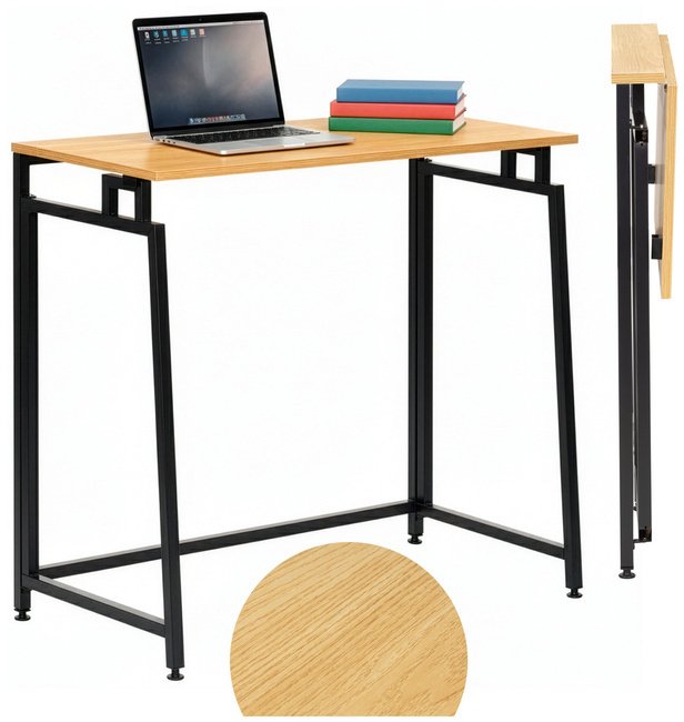 Biurko Springos Biurko komputerowe składane 80 cm stolik do pracy przy komputerze drewniany light brown UNIWERSALNY
