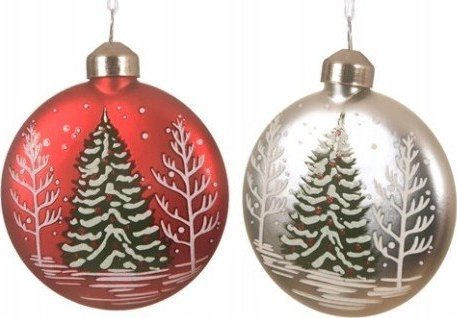 Kaemingk Bombki choinkowe szklane choinka 2 szt. 8 cm