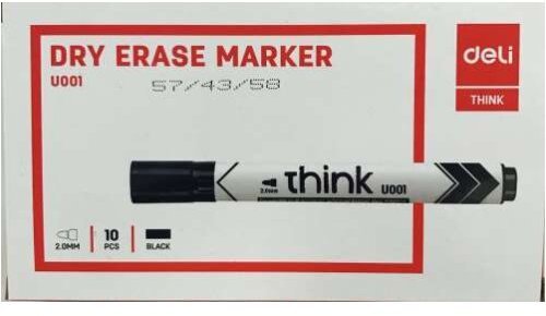 Deli Marker suchego ścierania okrągły 2,0mm czarny (12szt)