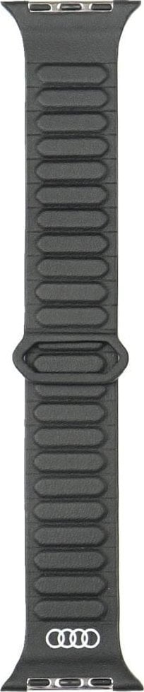 Pasek Audi Logo Synthetic Leather Magnetic Ring do Apple Watch 44/45/46/49mm czarny