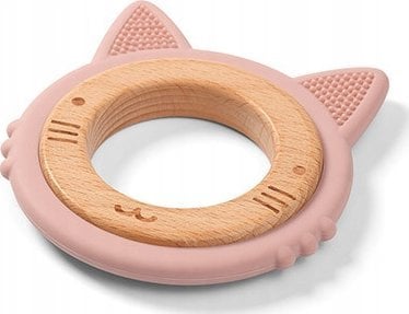 BabyOno BABYONO-1076/02-GRYZAK DREWNIANY SILIKONOWY KITTEN