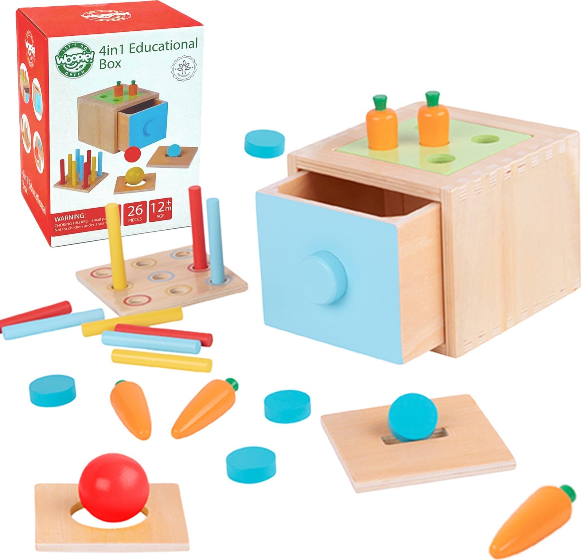 Woopie WOOPIE GREEN Drewniana Szuflada Edukacyjna Sorter Montessori