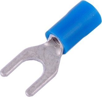 Końcówka widełkowa izolowana 2,5 M5 niebieska 100szt SGE KWB5s