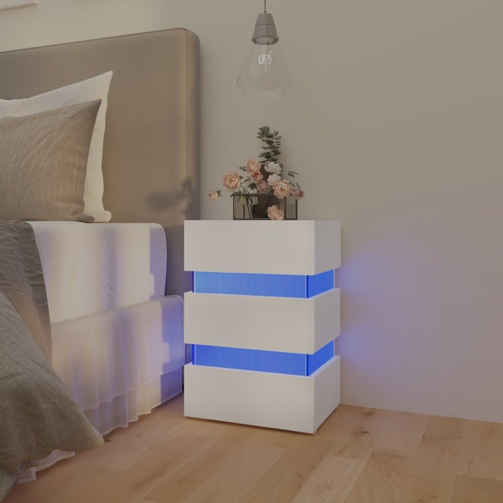 vidaXL vidaXL Szafka nocna z LED, biała, 45x35x67 cm, płyta wiórowa