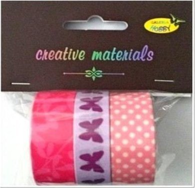 Taśmy samoprzylepne różowe 12-18mm 3szt