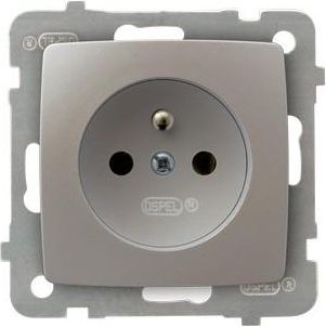 Ospel Gniazdo Karo pojedyncze z uziemieniem srebrny perłowy (GP-1SZ/m/43)