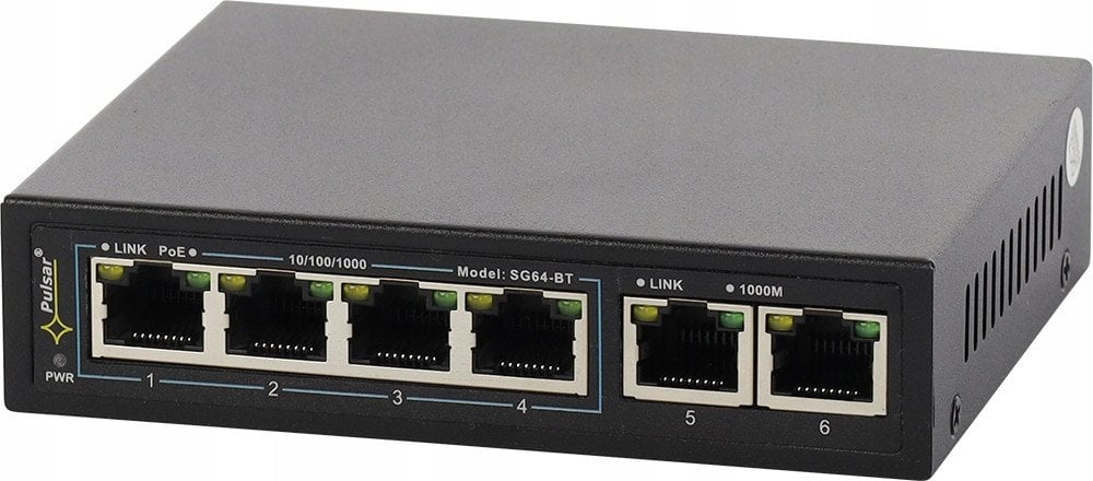 SG64WP-BT PULSAR Switch PoE 6-portowy Gigabit Ethernet 4x PoE++
