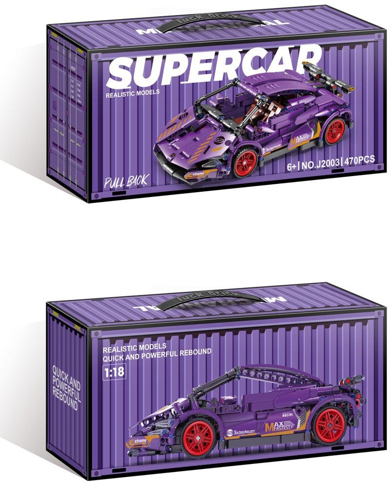 Zestaw Klocków Auto Sportowe Fioletowe 470el. EDUKAMP