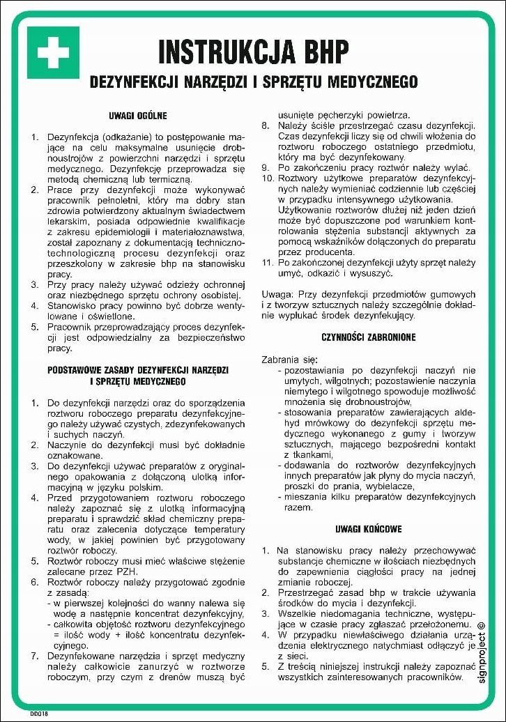 Mój dom Instrukcja Bhp Dezynfekcji Odkażania Sprzętu Medyc Libres Polska Sp Sgp-Dd018_245X350_Fn 5904937010635
