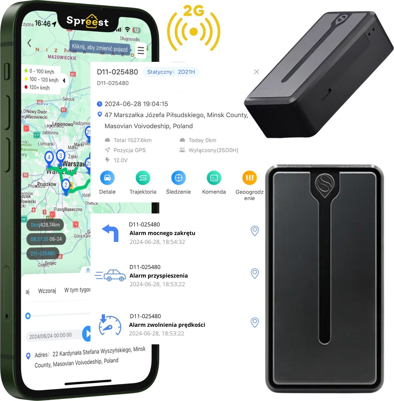 Moduł GPS Spreest LOKALIZATOR GPS MAGNES DO POJAZDÓW ROWERU AUTA SAMOCHODU BEZ ABONAMENTU
