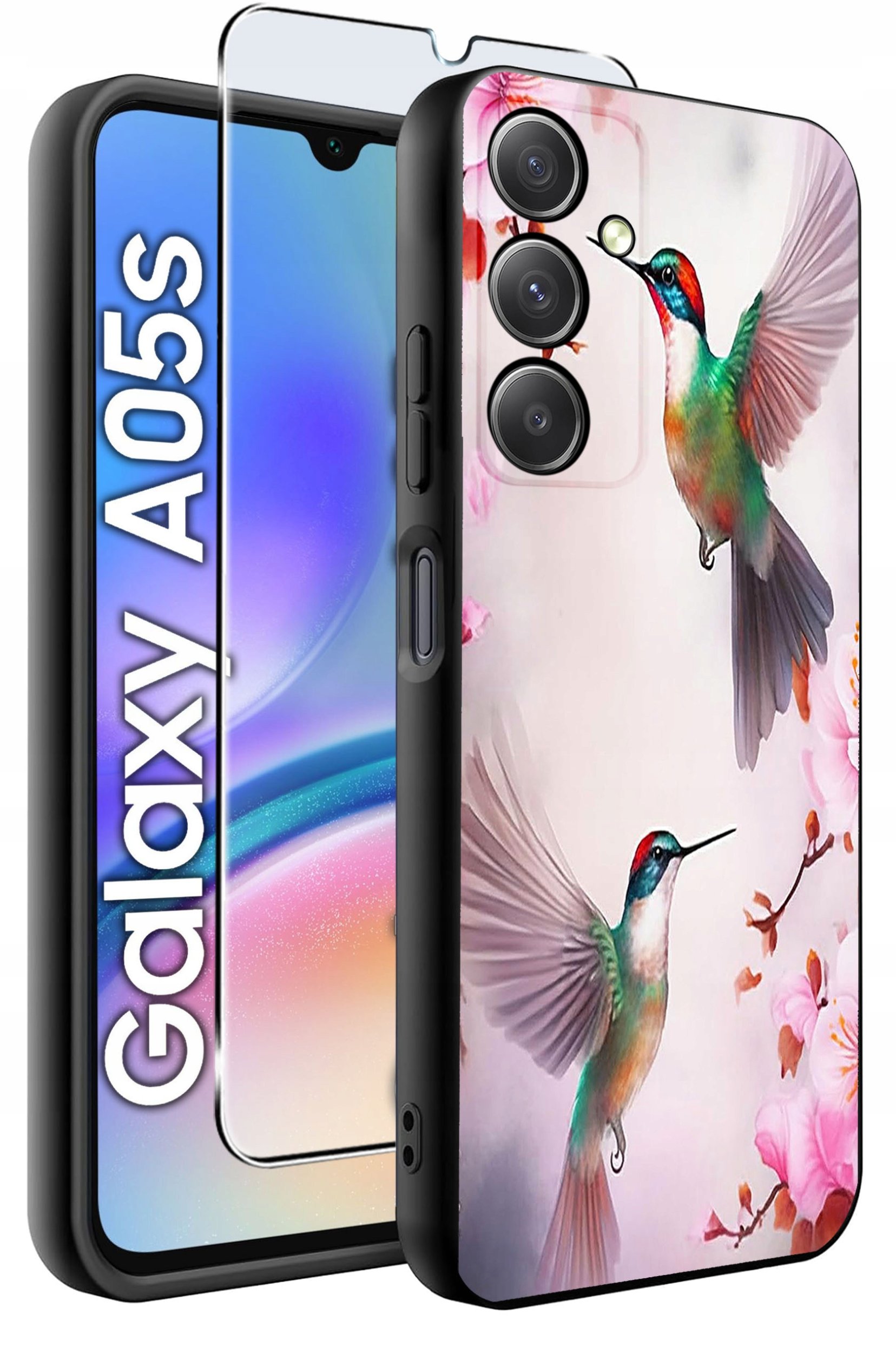 ETUI do Samsung A05s WZORY | SILIKONOWE MATT CASE + SZKŁO 9H