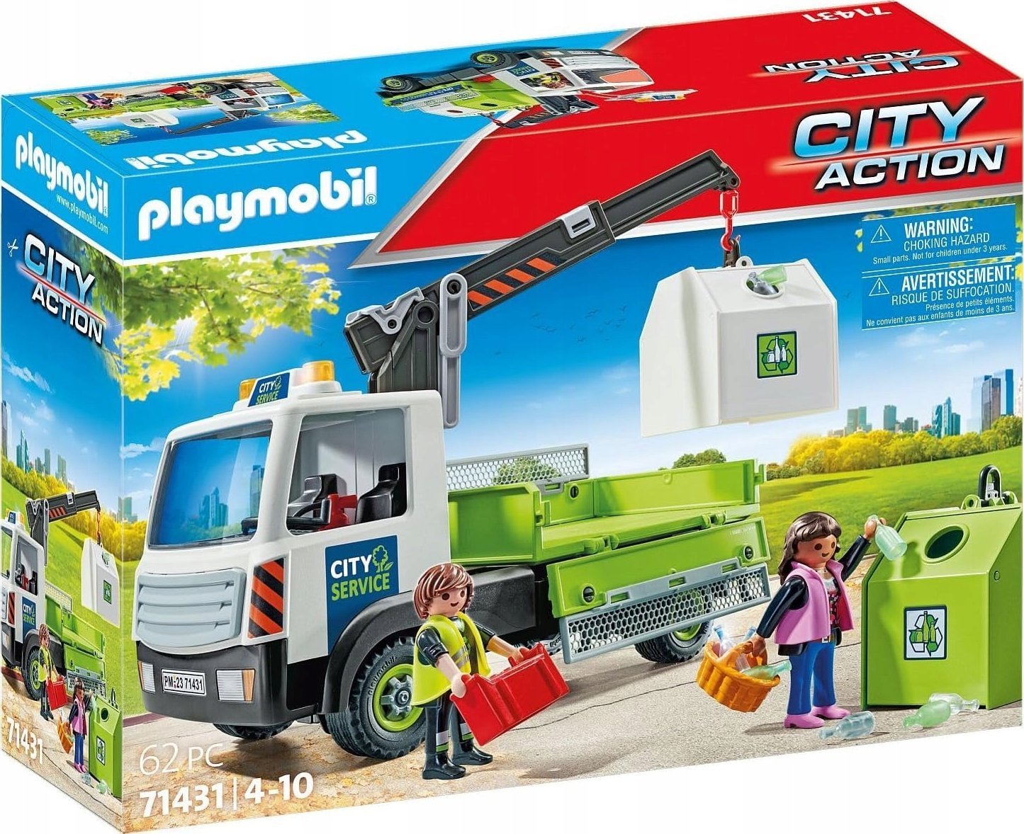Playmobil Zestaw z figurkami City Action 71431 Samochód ciężarowy z kontenerami na szkło