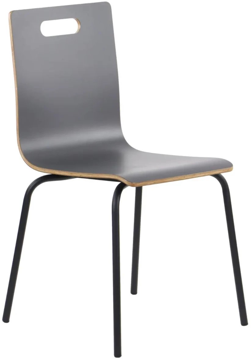 Krzesło ze sklejki laminowanej WERDI A szare/czarne STEMA