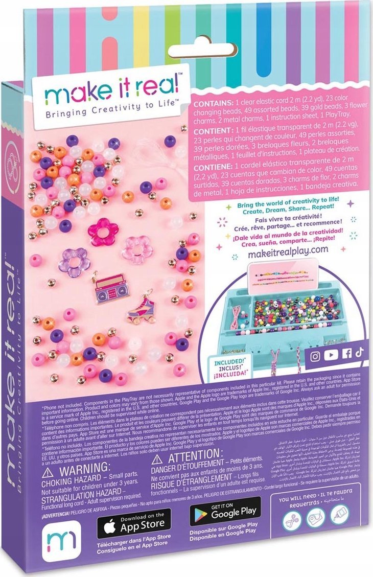Make it real MAKE IT REAL Zestaw Do Tworzenia Bransoletek Zmieniających Kolory, zabawka kreatywna