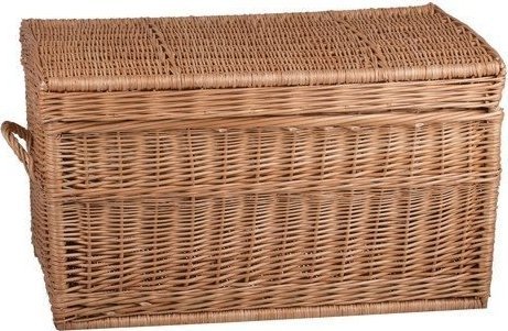 WickerPL Kufer Wiklinowy w Kolorze skrzynia wiklinowa z wiekiem kosz na zabawki 60x39 H39 cm