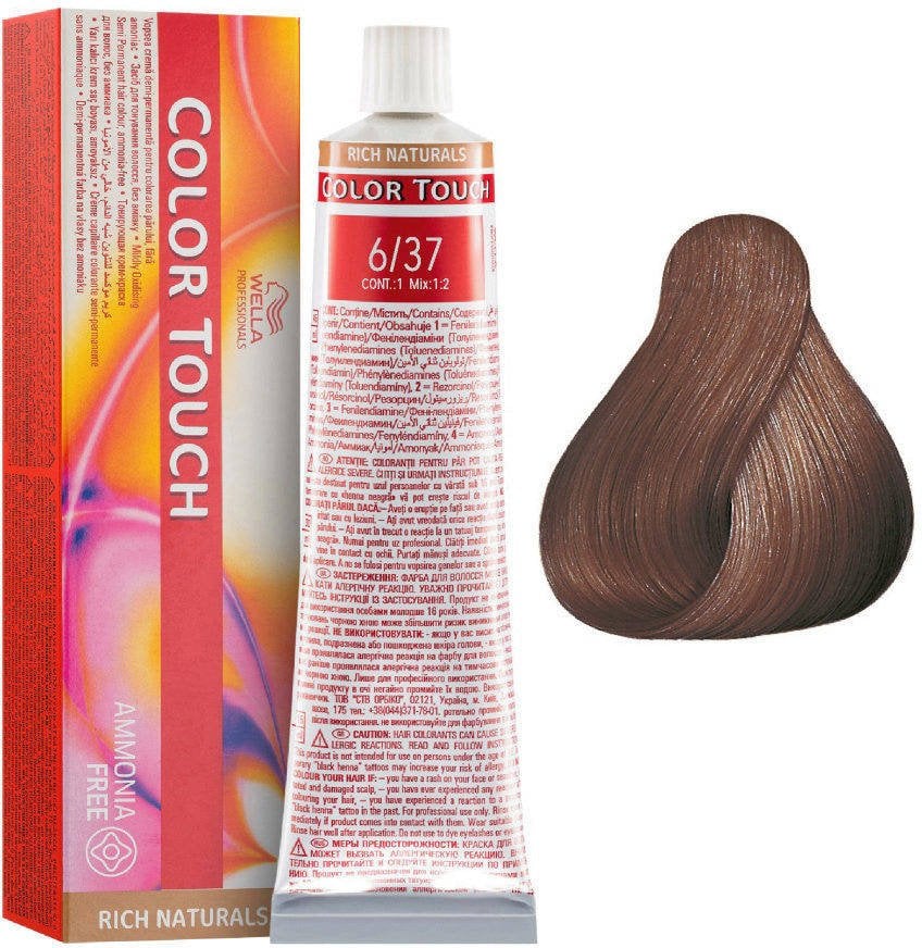 Wella Professionals, Color Touch, Permanent Hair Dye, 6/37 , 60 ml For Women