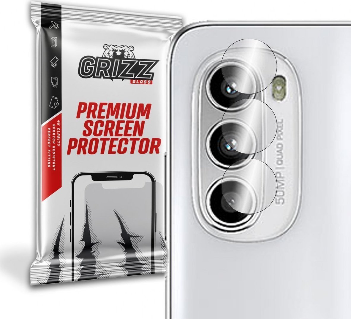 GrizzGlass Szkło hybrydowe na aparat Grizz Motorola Moto G52