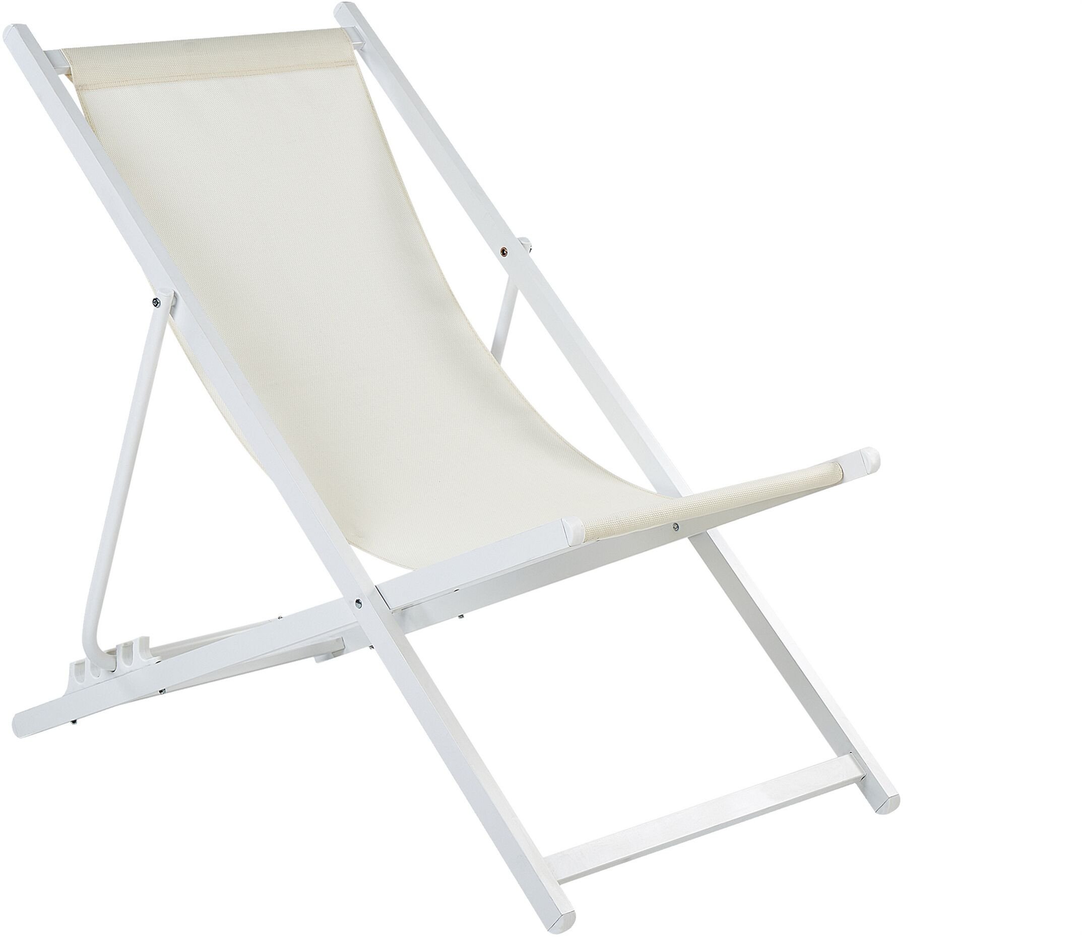 Beliani Leżak ogrodowy beżowo-biały LOCRI II