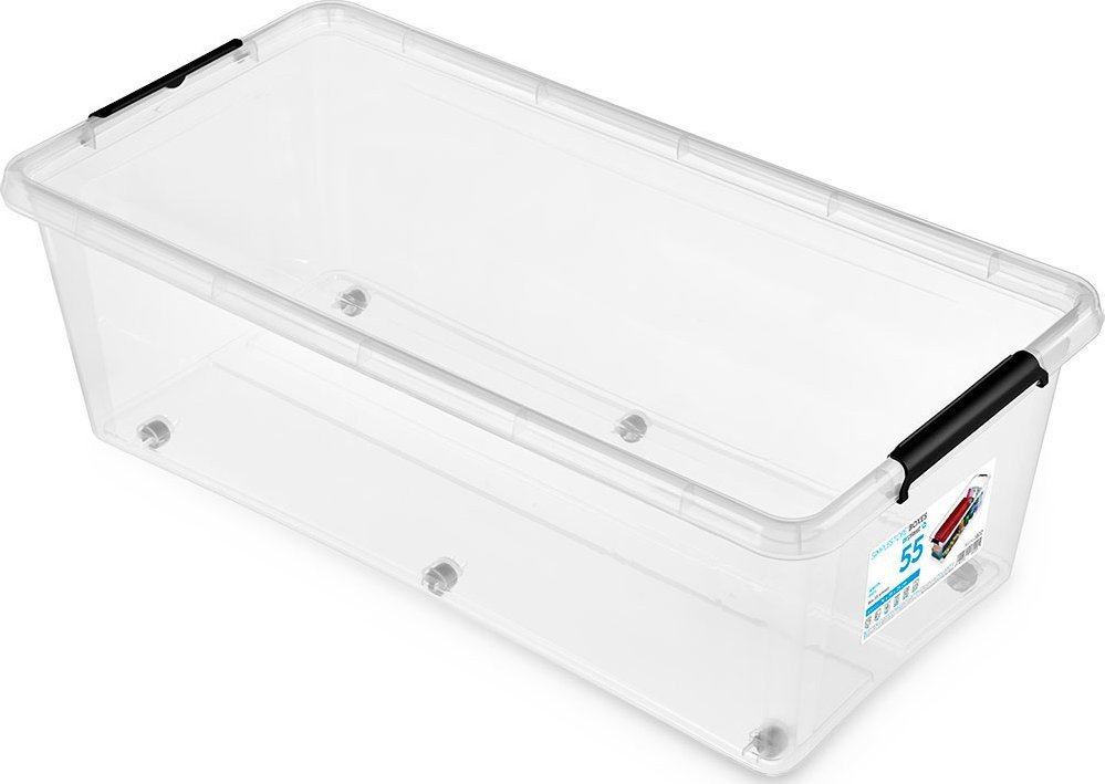 ORPLAST MOXOM - Pojemnik plastikowy z kółkami + pokrywa - SimpleStore - 76x39x25 cm - 55 L