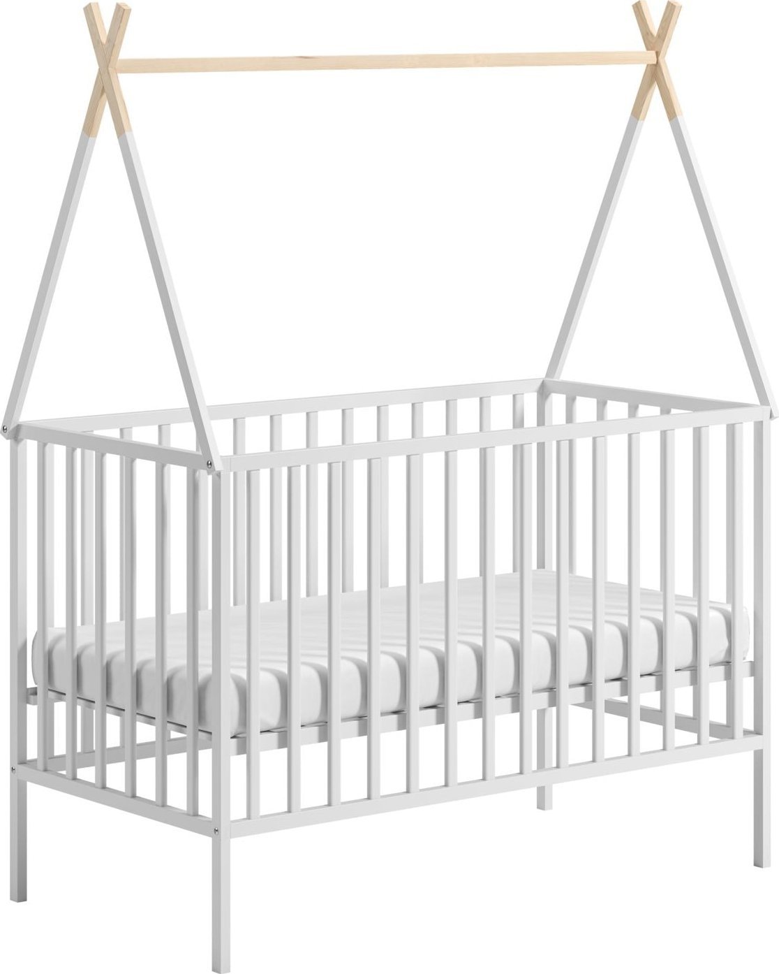 ATB Meble Łóżeczko niemowlęce 120x60 Tipi biały Tipi