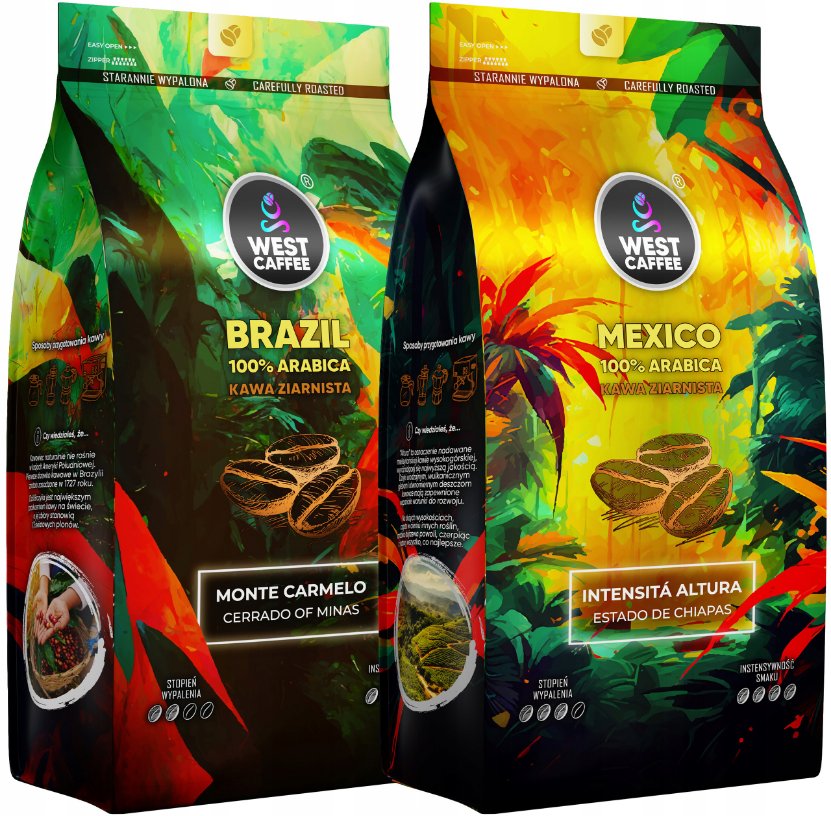 Kawa Ziarnista West Caffee 2KG ZESTAW Brazylia + Meksyk