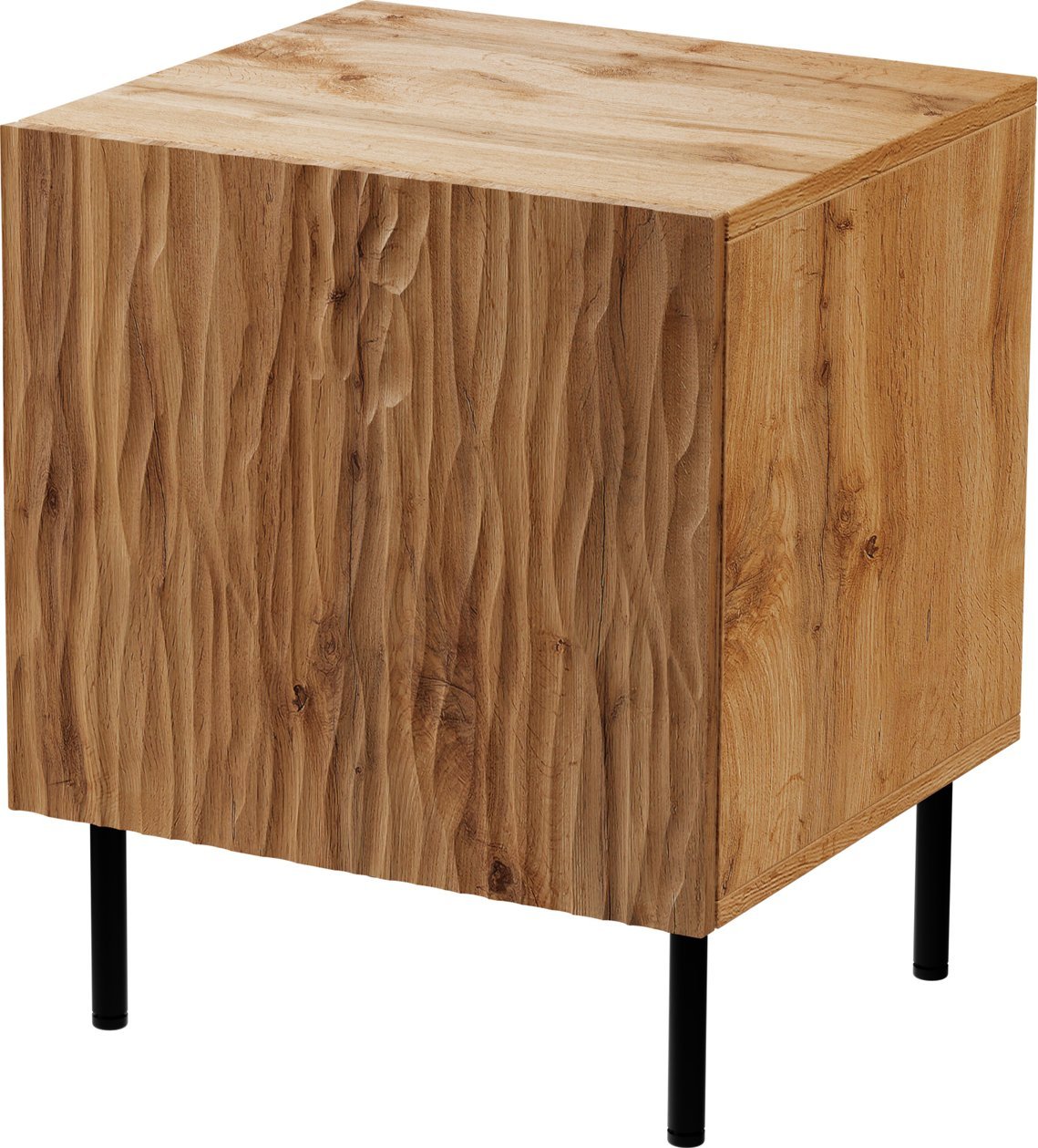 Cama Meble Szafka nocna 2szt. JUNGLE 53,5x40,5x44 dąb wotant + czarne nóżki