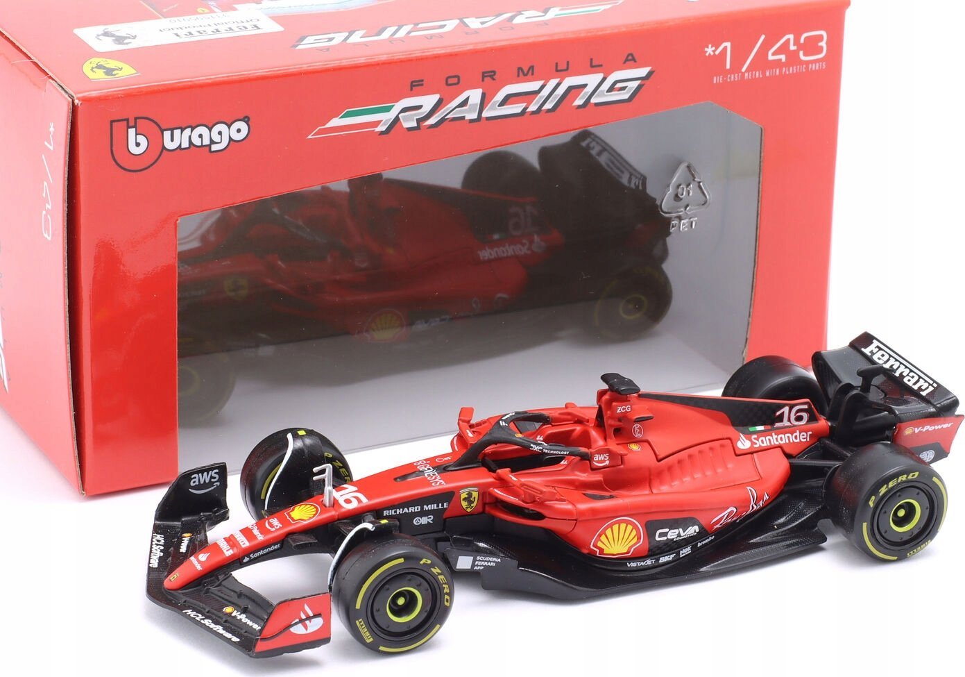 Bburago Ferrari Racing 2023 Season #16 Leclerc BBURAGO