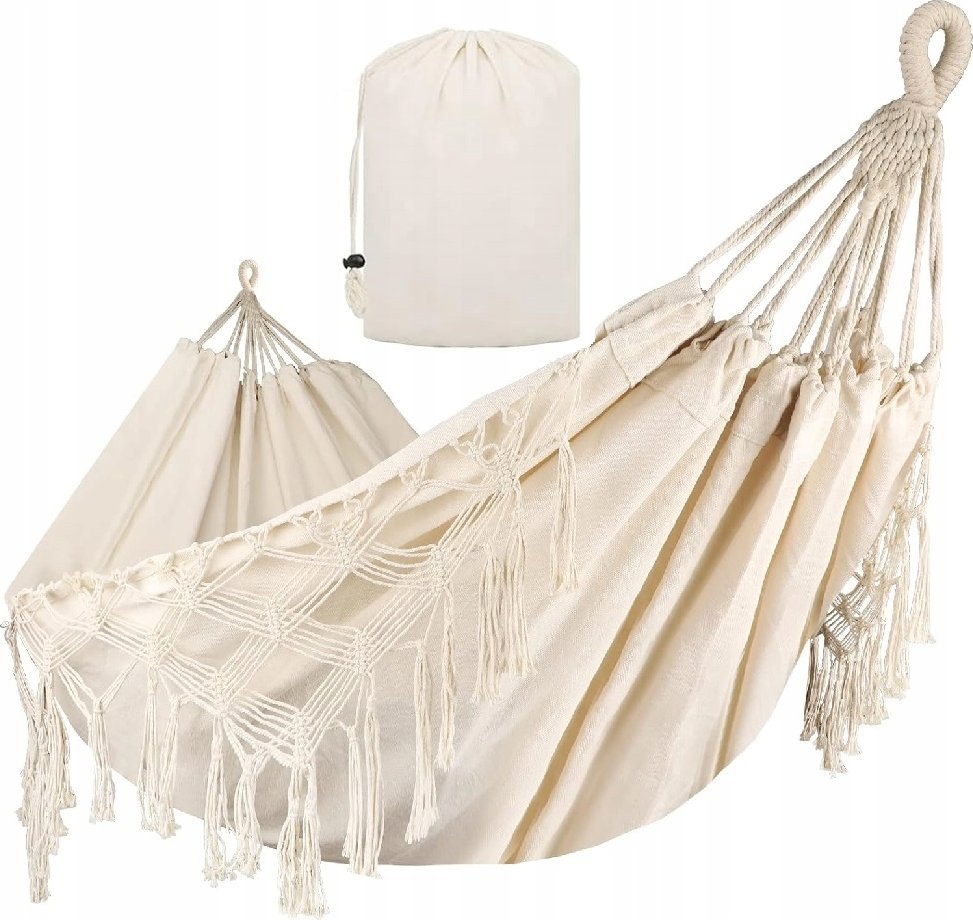 GALAXIA HAMAK OGRODOWY BOHO 2 OSOBOWY DUŻY Turystyczny DWUOSOBOWY XXL 270x150