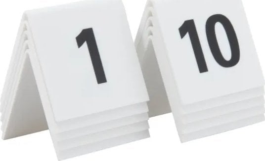 Securit Bordskilt Securit nr 1-10 5x4x5 cm Akryl Hvid,10 stk/ps - (10 stk.)