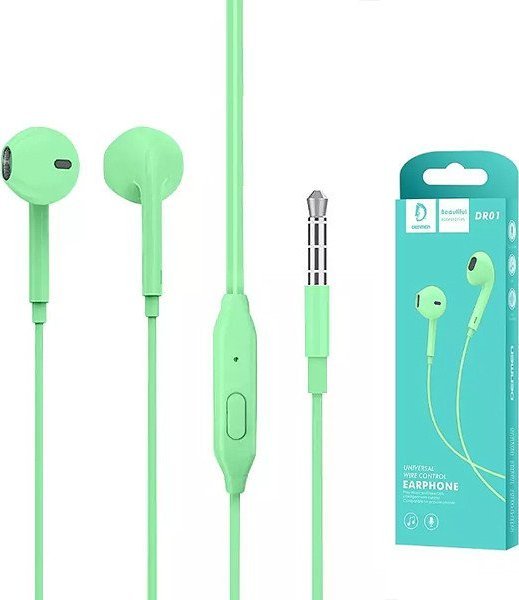 Słuchawki Vega SŁUCHAWKI UNIWERSALNE DENMEN JACK 3,5 CALA ZIELONE DOUSZNE DR01>