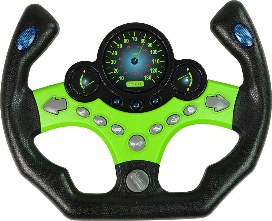 LeanToys Zestaw Kierowcy Kierownica Kluczyki Dźwięk Światła Zielony (10118)