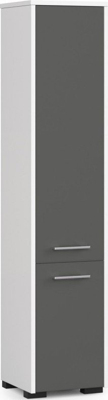 Fabryka Mebli Akord Słupek regał łazienkowy FIN 2 drzwi - biały-grafit szary