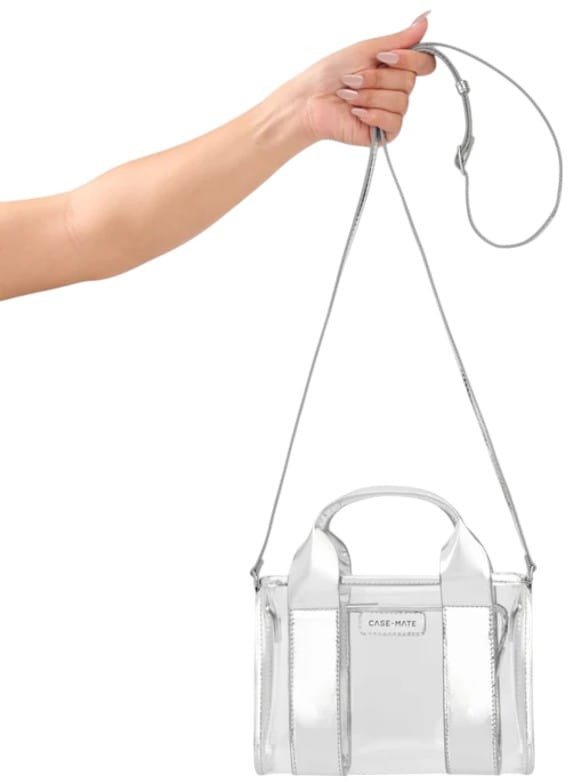 Case-Mate Micro Tote Bag - Wodoodporna torba na ramię (Silver Chrome/Clear)