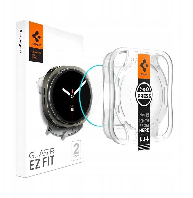 Spigen GLAS.TR EZ FIT 2-Pack - Szkło hartowane do Samsung Galaxy Watch 8 44 mm (2 szt)