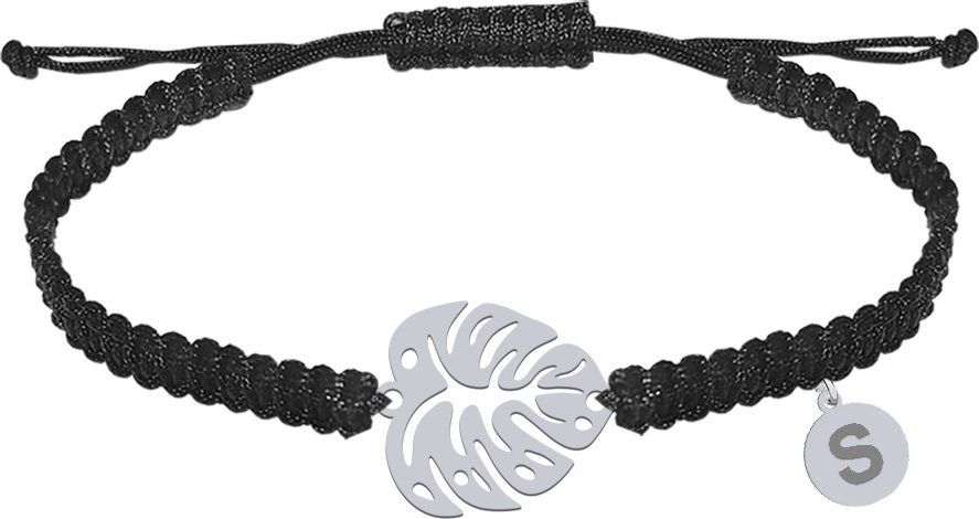 Radziszewska Jewellery Bransoletka Liść Monstery srebro makrama GRAWER