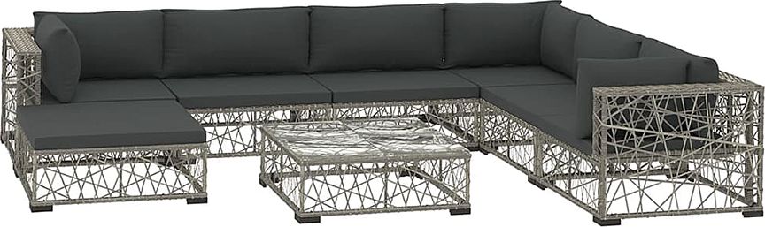 Elior 8-częściowy szary zestaw wypoczynkowy do ogrodu - Beck 8A