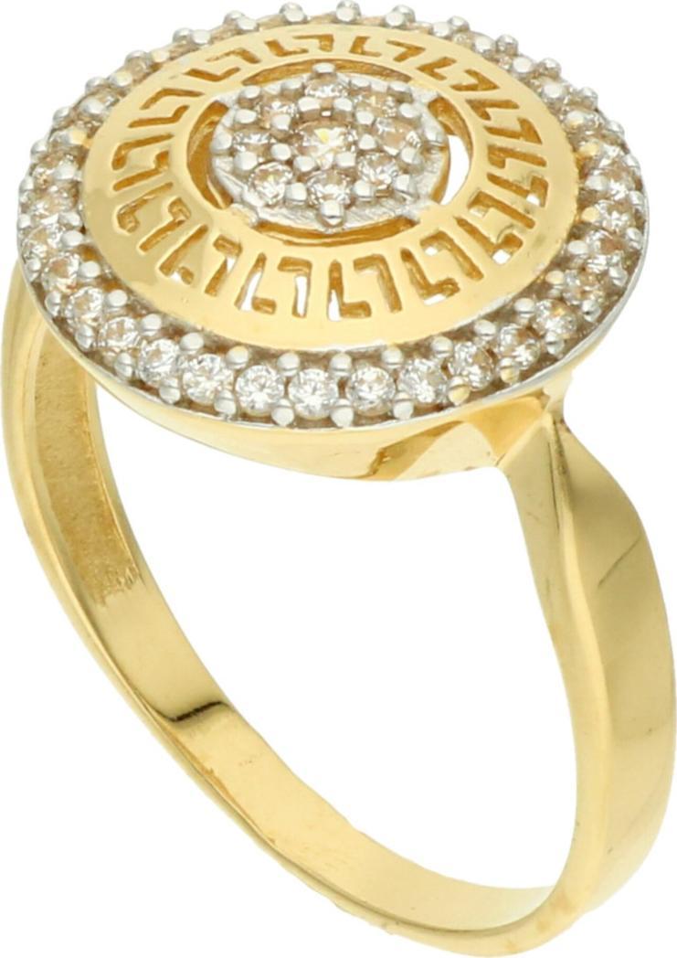 Rosanto Złoty pierścionek z rodowaniem i cyrkoniami roz. 20 585 14k