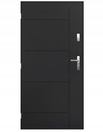 Drzwi zewnętrzne stalowe Lewe 80x200cm Ocieplane, antracytowe