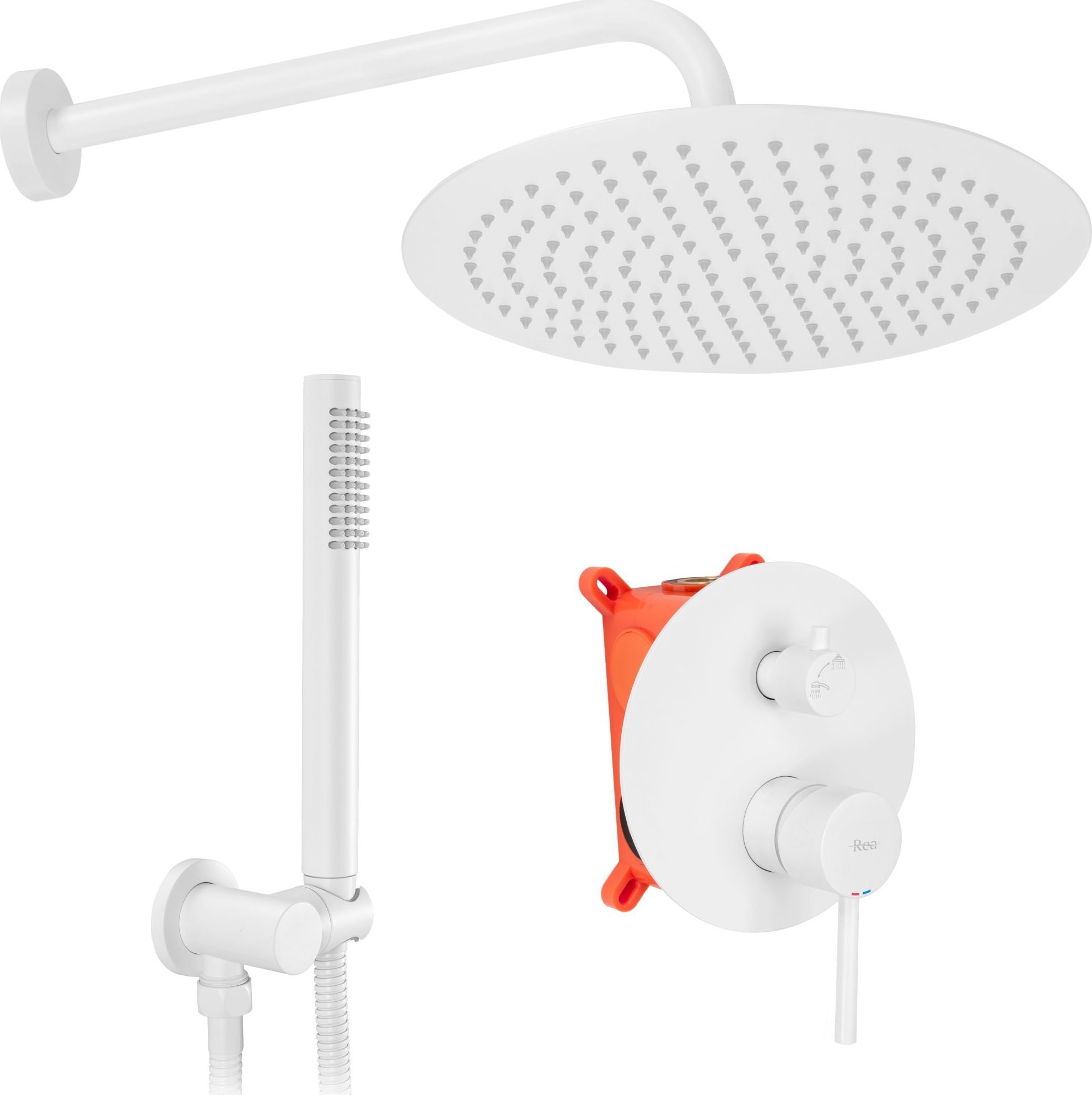 Rea Zestaw natryskowy podtynkowy REA Lungo Biały + BOX