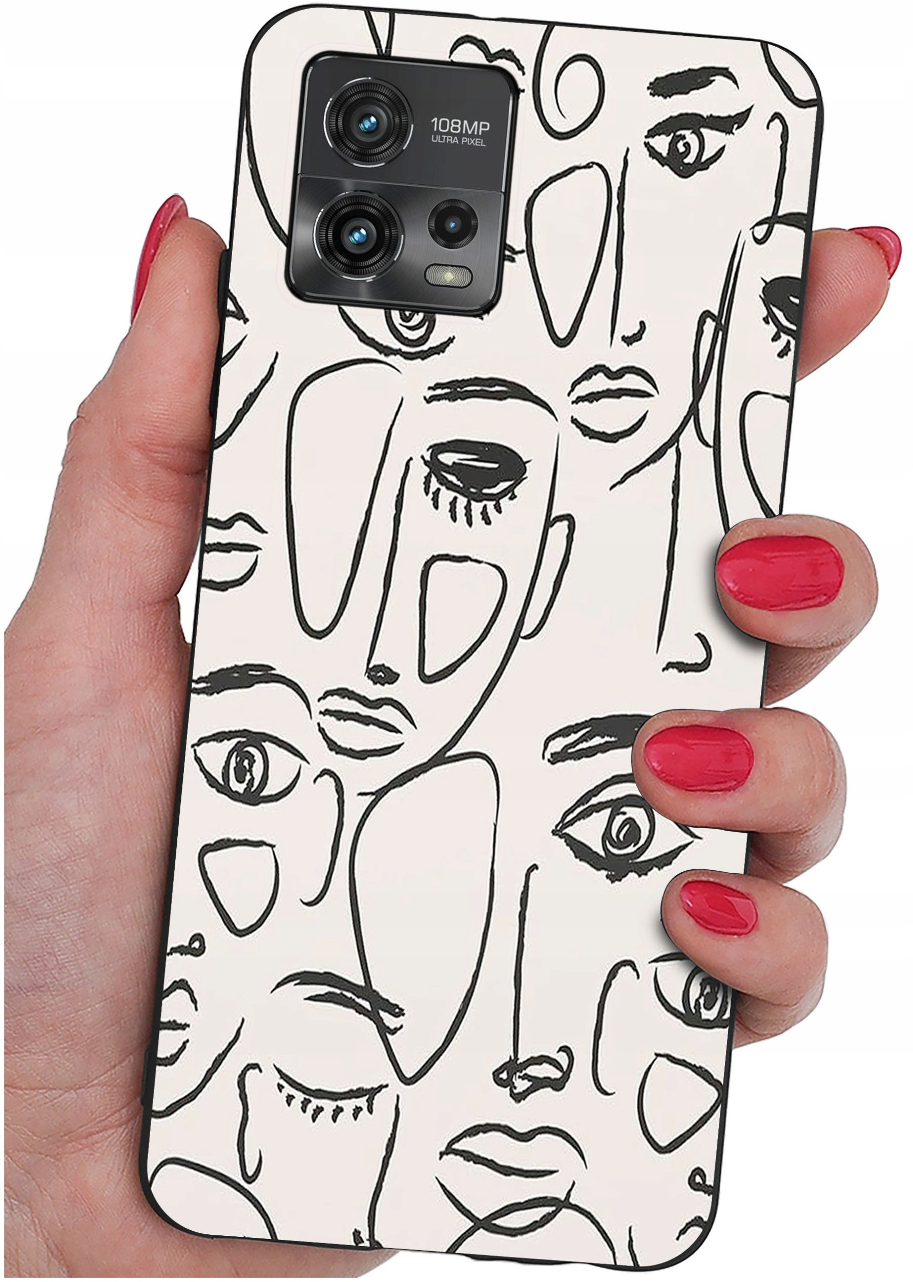 Etui do Motorola Moto G72 WZORY |SILIKONOWE MATT CASE + SZKŁO 9H