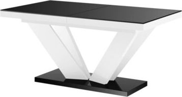 Hubertus Stół VIVA 2 160(256)x89 czarny połysk/biały połysk rozkładany