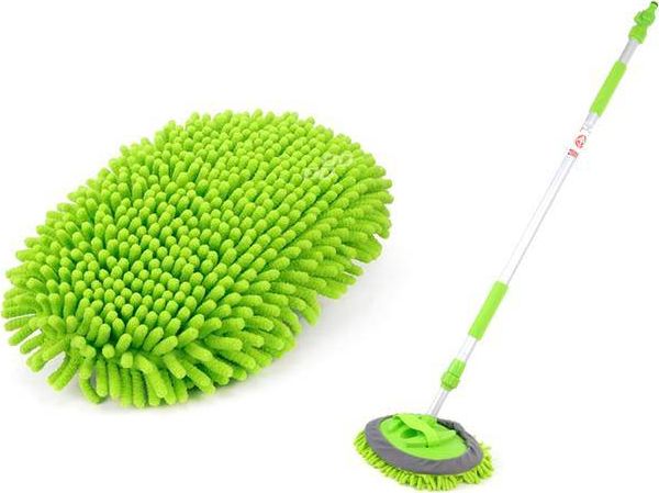 AMiO Szczotka teleskopowa z mikrofibrą, przepływowa 98-168cm