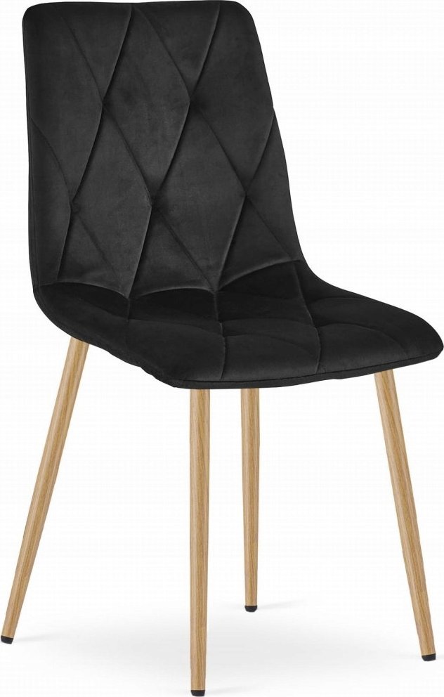 Leobert Krzesło LIBRA - czarny aksamit / nogi kolor drewna x 1