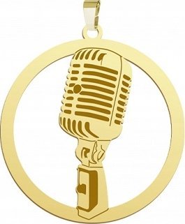 Radziszewska Jewellery Zawieszka Pozłacana z Mikrofonem Mikrofon 925 DEDYKACJA GRAWER GRATIS