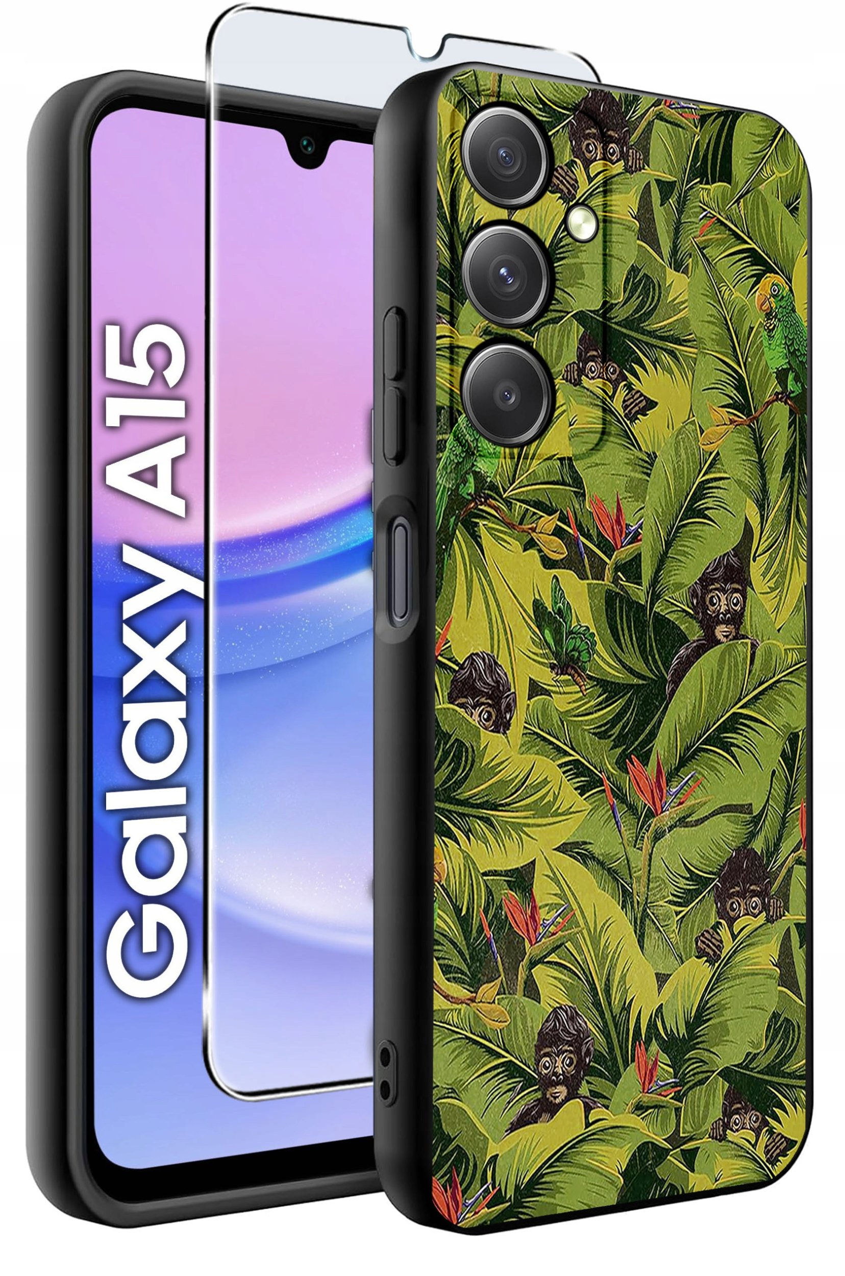 ETUI do Samsung A15 4G | 15 5G WZORY | SILIKONOWE MATT CASE + SZKŁO 9H