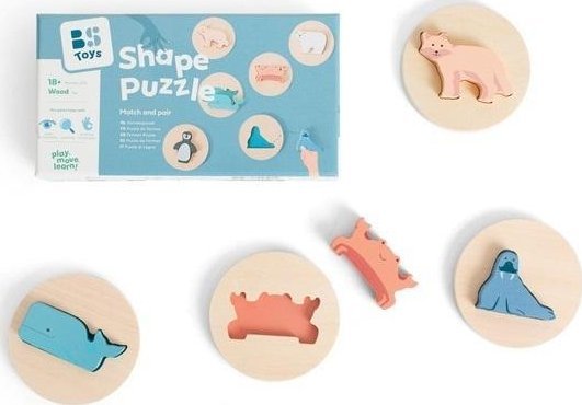 Drewniane puzzle konturowe Dopasuj kształt