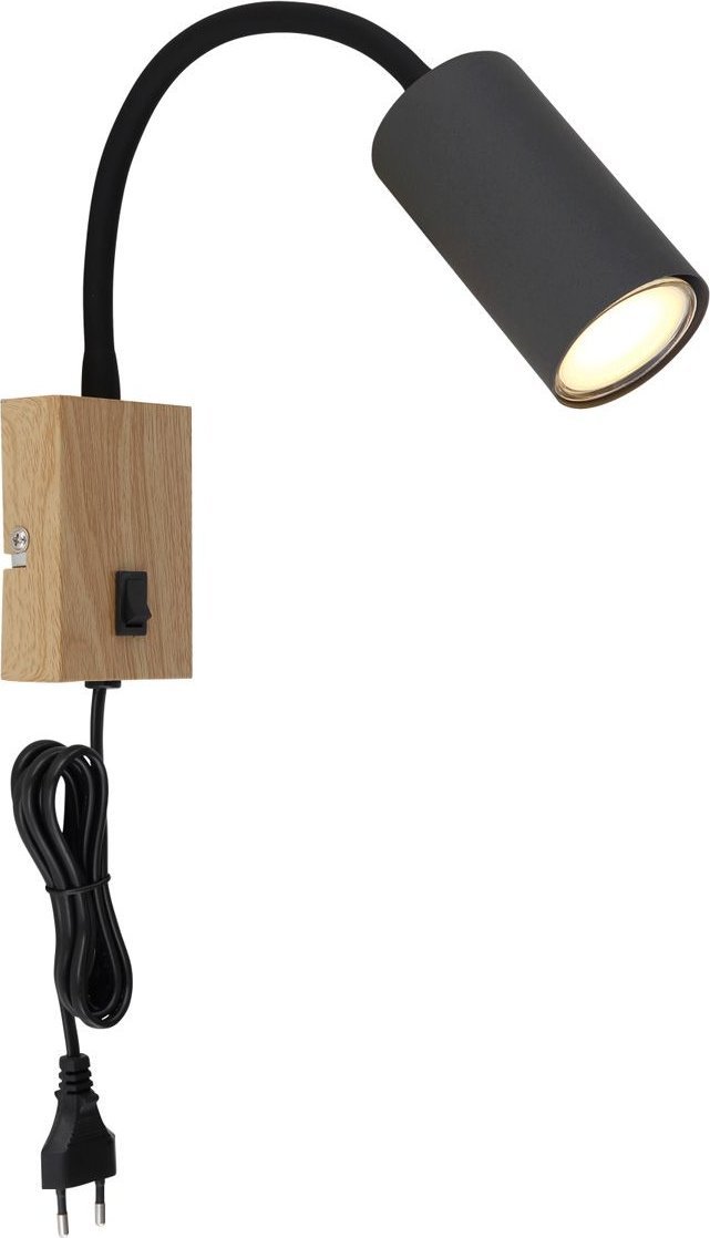 Kinkiet Globo Lampa ścienna regulowana Robby 57911WG grafitowa drewniana