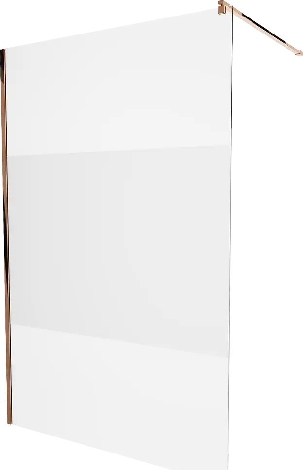 Mexen Mexen Kioto ścianka prysznicowa 140 x 200 cm, transparent/szron 8 mm, różowe złoto - 800-140-101-60-35