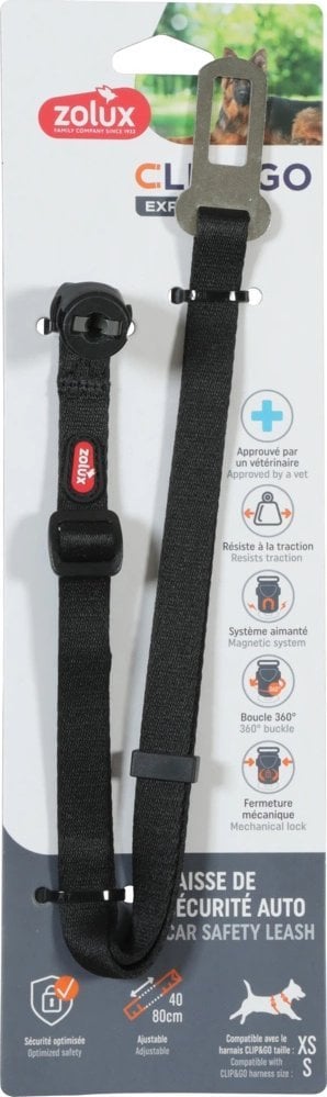 ZOLUX Pas samochodowy dla psa do szelek CLIP&GO XS/S