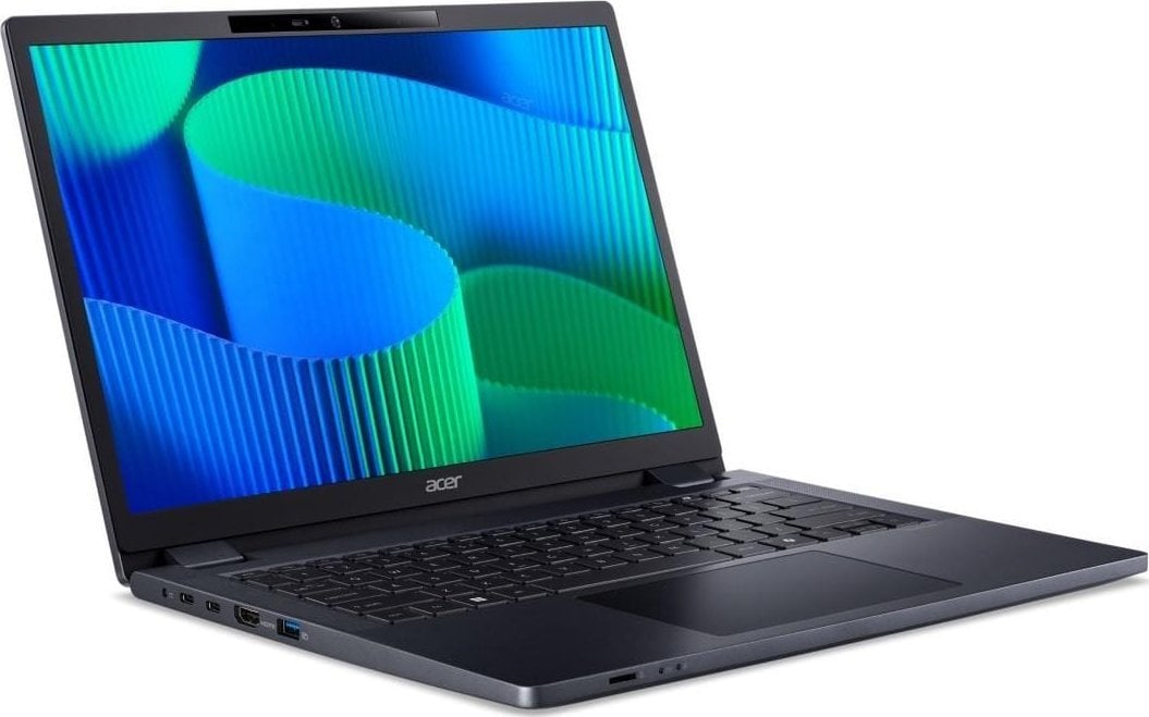 Acer TravelMate P4 TMP414-53-G2-TCO Intel Core 5 120U Laptop 35,6 cm (14") WUXGA 16 GB DDR5-SDRAM 512 GB SSD Wi-Fi 6E (802.11ax) Windows 11 Pro Niebie